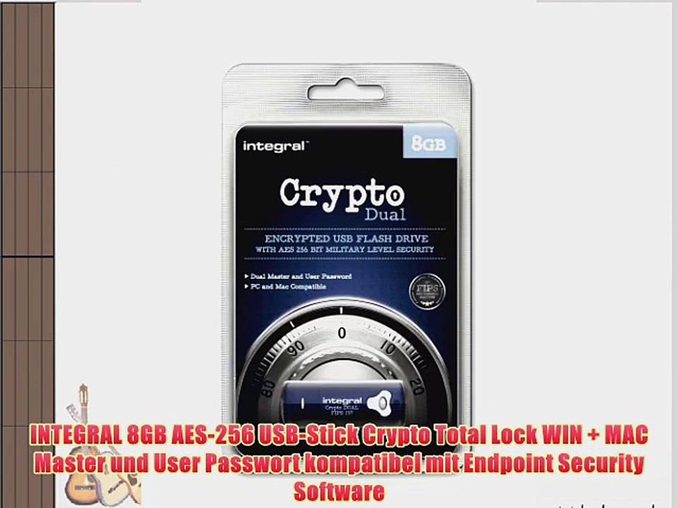 INTEGRAL 8GB AES-256 USB-Stick Crypto Total Lock WIN   MAC Master und User Passwort kompatibel