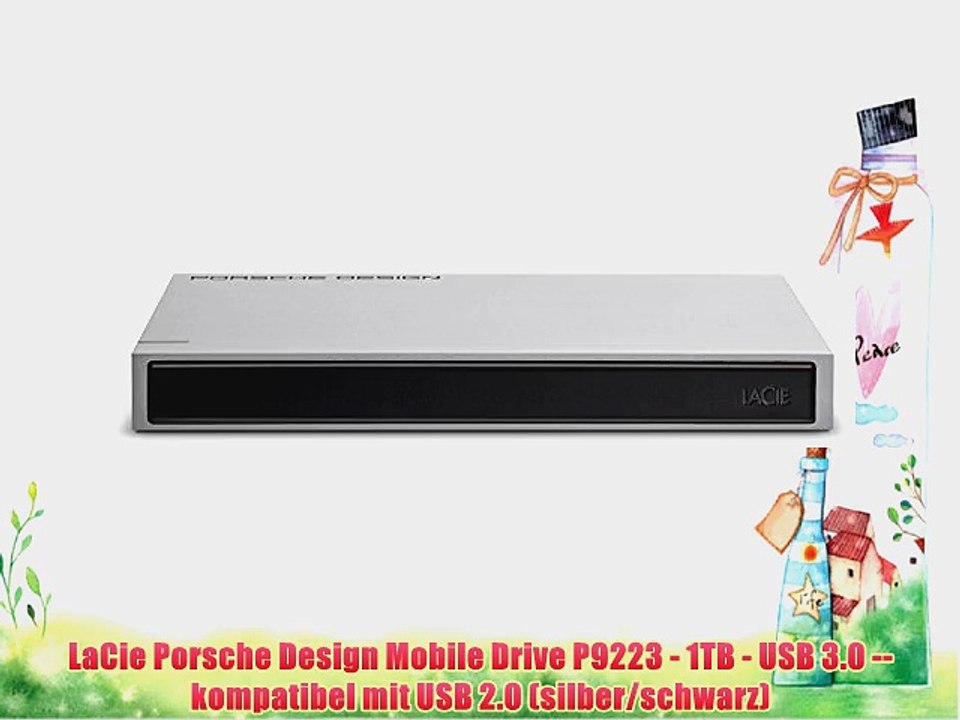 LaCie Porsche Design Mobile Drive P9223 - 1TB - USB 3.0 -- kompatibel mit USB 2.0 (silber/schwarz)