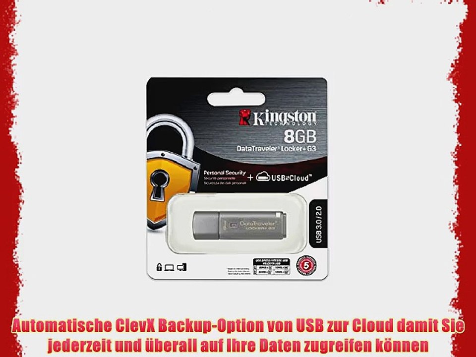 Kingston DataTraveler DTLPG3 8GB Speicherstick USB 3.0 silber
