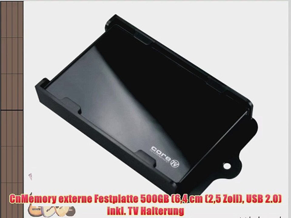 CnMemory externe Festplatte 500GB (64 cm (25 Zoll) USB 2.0) inkl. TV Halterung