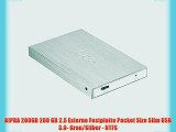 BIPRA 200GB 200 GB 2.5 Externe Festplatte Pocket Size Slim USB 3.0- Grau/Silber - NTFS