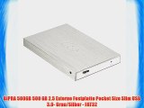 BIPRA 500GB 500 GB 2.5 Externe Festplatte Pocket Size Slim USB 3.0- Grau/Silber - FAT32