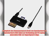 Hama Kartenleser Slim UDMA/UHS-I f?hig (u.a. microSD/SDHC SD/SDHC CF Typ I MMC USB 3.0) schwarz