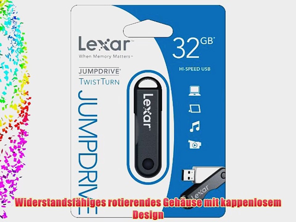 Lexar LJDTT32GABEU JumpDrive TwistTurn 32GB Speicherstick USB schwarz