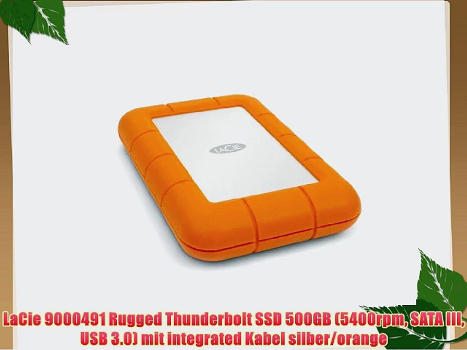 LaCie 9000491 Rugged Thunderbolt SSD 500GB (5400rpm SATA III USB 3.0) mit integrated Kabel