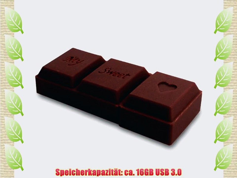 818-Tech No11800070336 Hi-Speed 3.0 USB-Stick 16GB Schokolade Riegel Liebe 3D braun