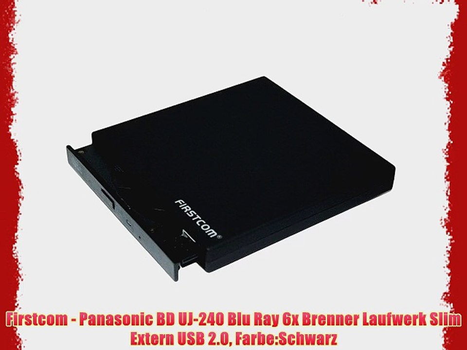 Firstcom - Panasonic BD UJ-240 Blu Ray 6x Brenner Laufwerk Slim Extern USB 2.0 Farbe:Schwarz