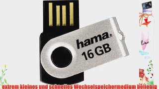Hama High Speed FlashPen Rotate Mini USB-Stick 2.0 16GB Silber/Schwarz 100X