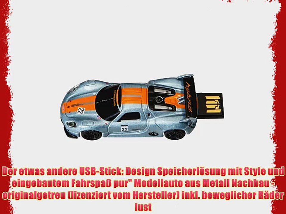 Autodrive Porsche 918 RSR Racing 8 GB USB-Stick im Auto-Design USB 2.0 blau/grau metallic