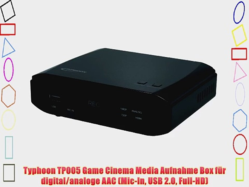 Typhoon TP005 Game Cinema Media Aufnahme Box f?r digital/analoge AAC (Mic-In USB 2.0 Full-HD)