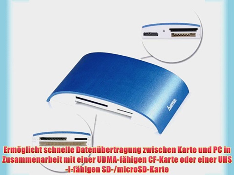 Hama Premium Kartenleser Pro Aluminiumgeh?use? (u.a. micro SD/SDHC SD/SDHC CF Typ I MMC USB