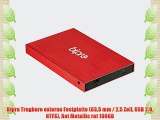 Bipra Tragbare externe Festplatte (635?mm?/ 25?Zoll USB 2.0 NTFS) Rot Metallic rot 100GB
