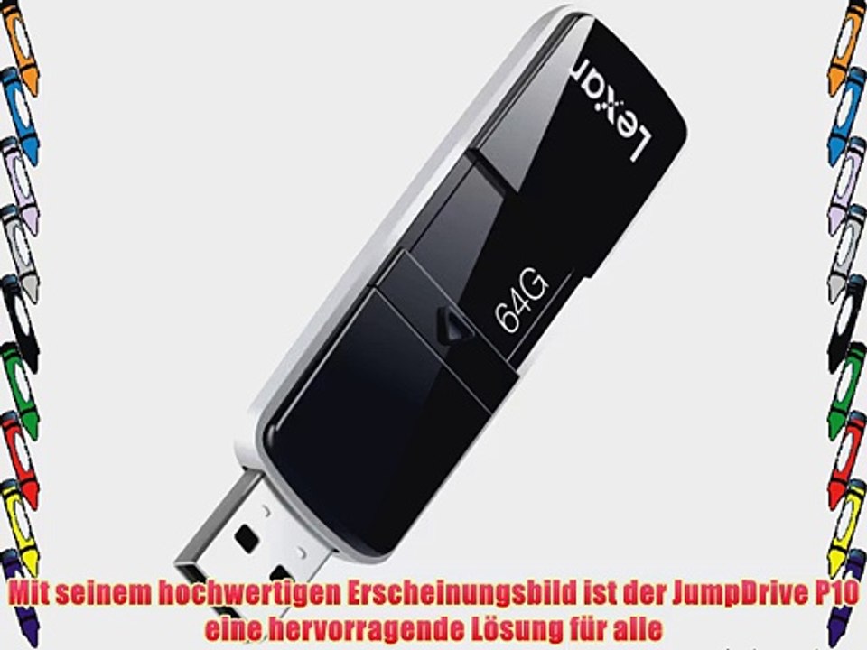 Lexar 64GB 260MB/s JumpDrive P10 USB 3.0 Flash Drive Speicherstick - Schwarz