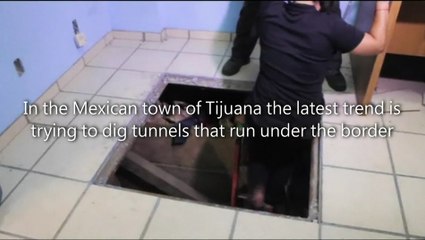 Inside US-Mexico border 'drug tunnel' - BBC News
