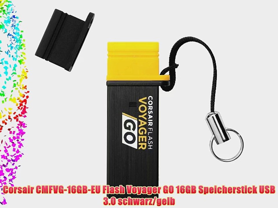 Corsair CMFVG-16GB-EU Flash Voyager GO 16GB Speicherstick USB 3.0 schwarz/gelb