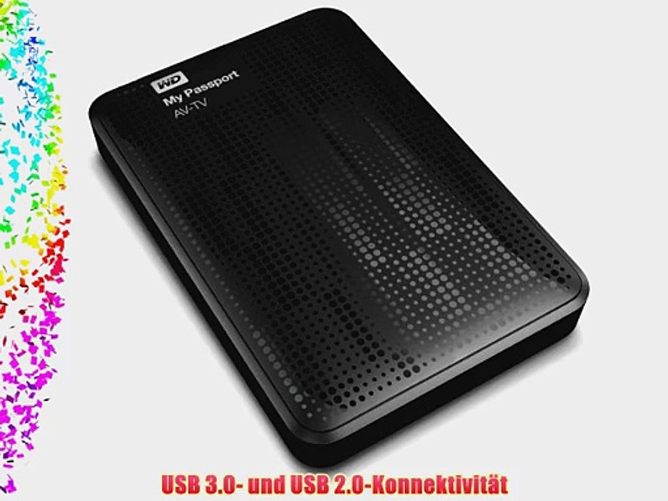WD My Passport AV-TV tragbarer Medienspeicher 1TB schwarz