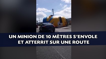 Un Minion géant se fait la malle et atterrit sur une route
