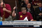 Two firearms — same function, different cosmetics — shown in gun hearing