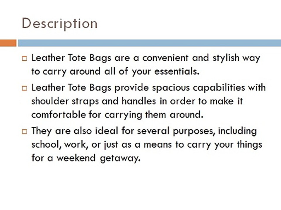 Leather Bags Tote Bags