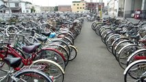 LOTS of Bikes Outside the Station in Japan!