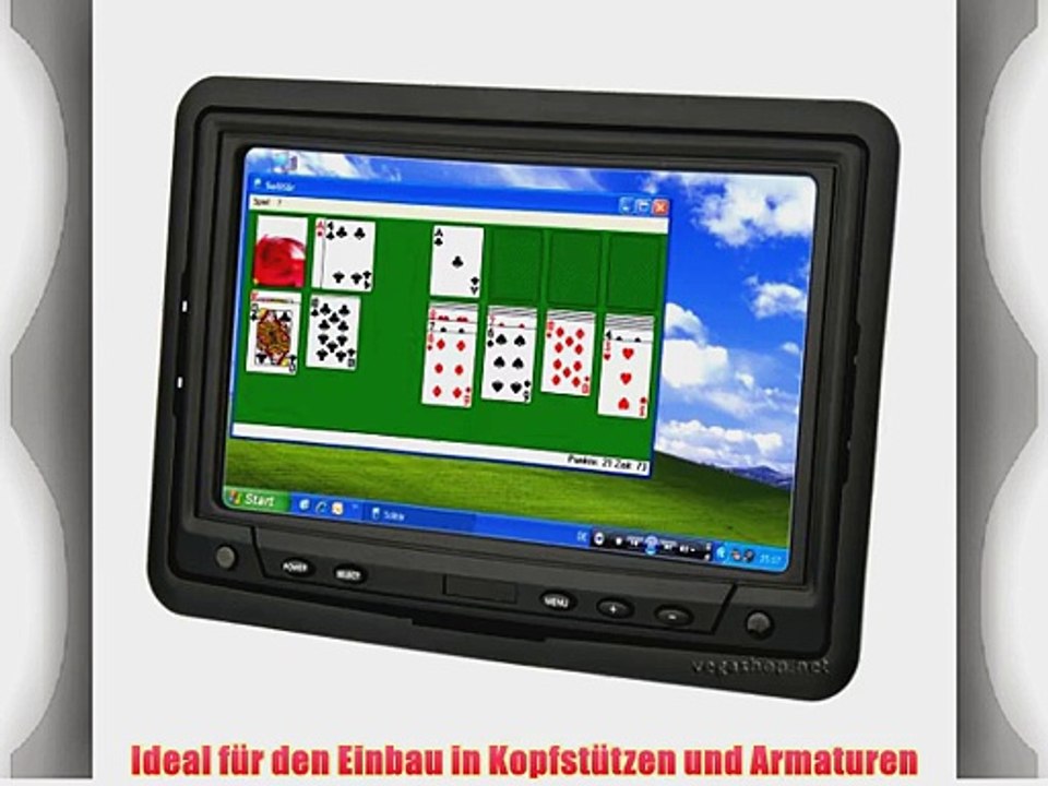 Touchscreen 7 LCD Monitor mit VGA AV Einbaurahmen KFZ Media