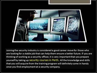 Lessons Included in Taking Up Security Courses in Perth