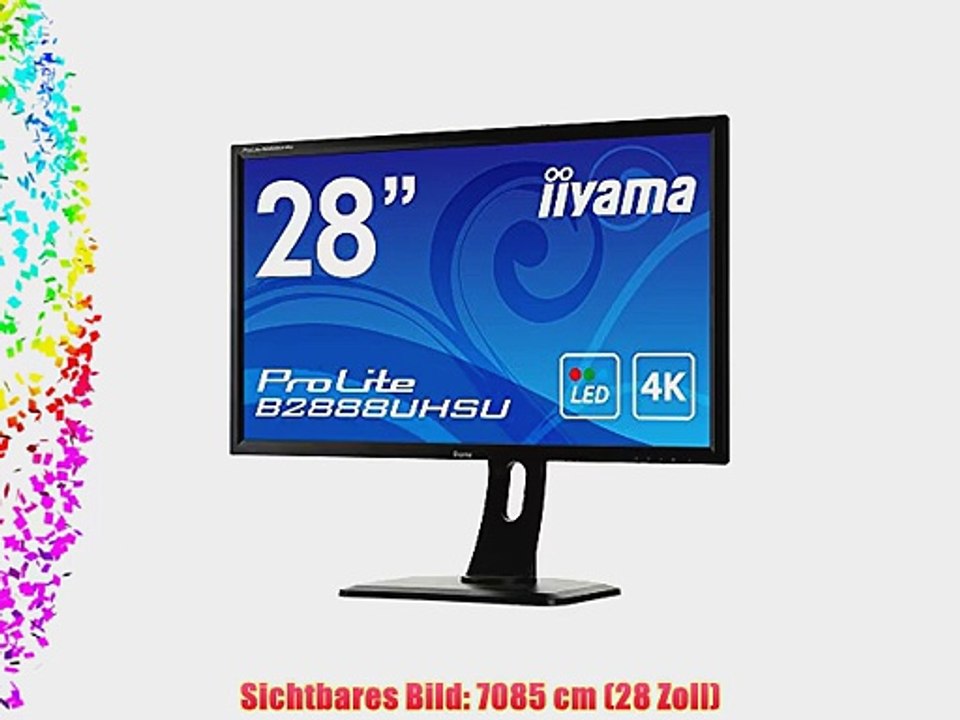 iiyama B2888UHSU-B1 7112 cm (28 Zoll) LED-Monitor (ULTRA HD VGA DVI HDMI USB 1ms Reaktionszeit)