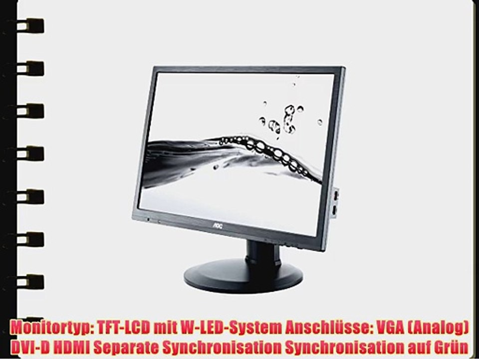 AOC E2460PHU 61 cm (24 Zoll) Monitor (VGA DVI HDMI USB 2ms Reaktionszeit) matt schwarz