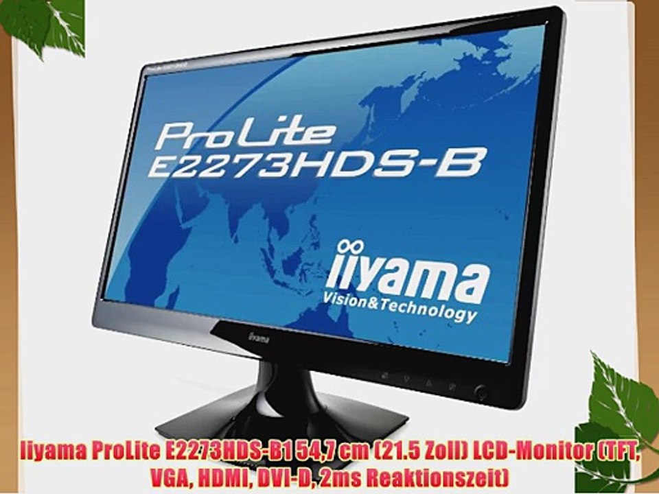 Iiyama ProLite E2273HDS-B1 547 cm (21.5 Zoll) LCD-Monitor (TFT VGA HDMI DVI-D 2ms Reaktionszeit)