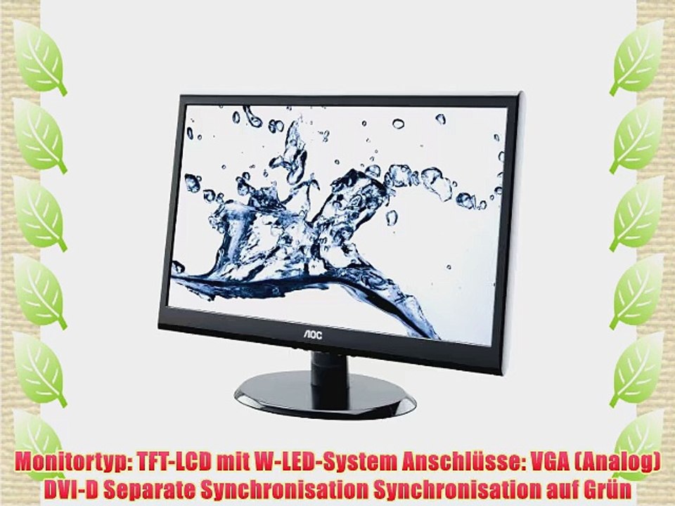 AOC E2250SWDAK 546 cm (215 Zoll) Monitor (VGA DVI 5ms Reaktionszeit 16:9 1920x1080) hochglanz