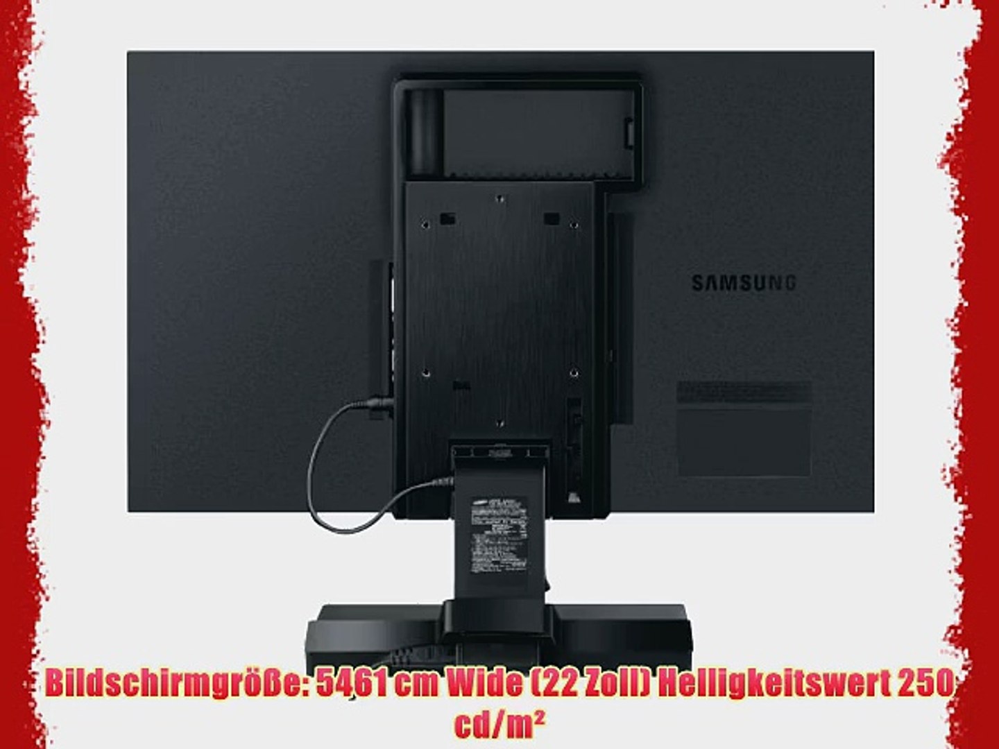 Samsung Monitor S22A200B 546 cm (215 Zoll) Widescreen TFT (LED DVI  Reaktionszeit 5ms) schwarz - video Dailymotion
