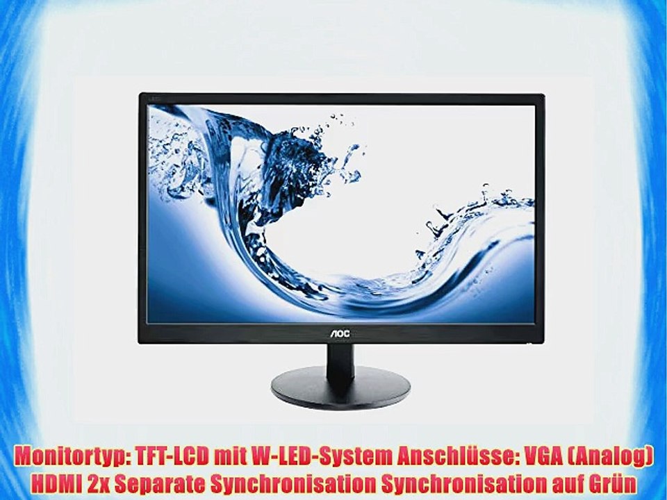 AOC E2770SHE 68.6 cm (27 Zoll) Monitor (VGA HDMI 5ms Reaktionszeit 16:9 1920 x 1080) schwarz