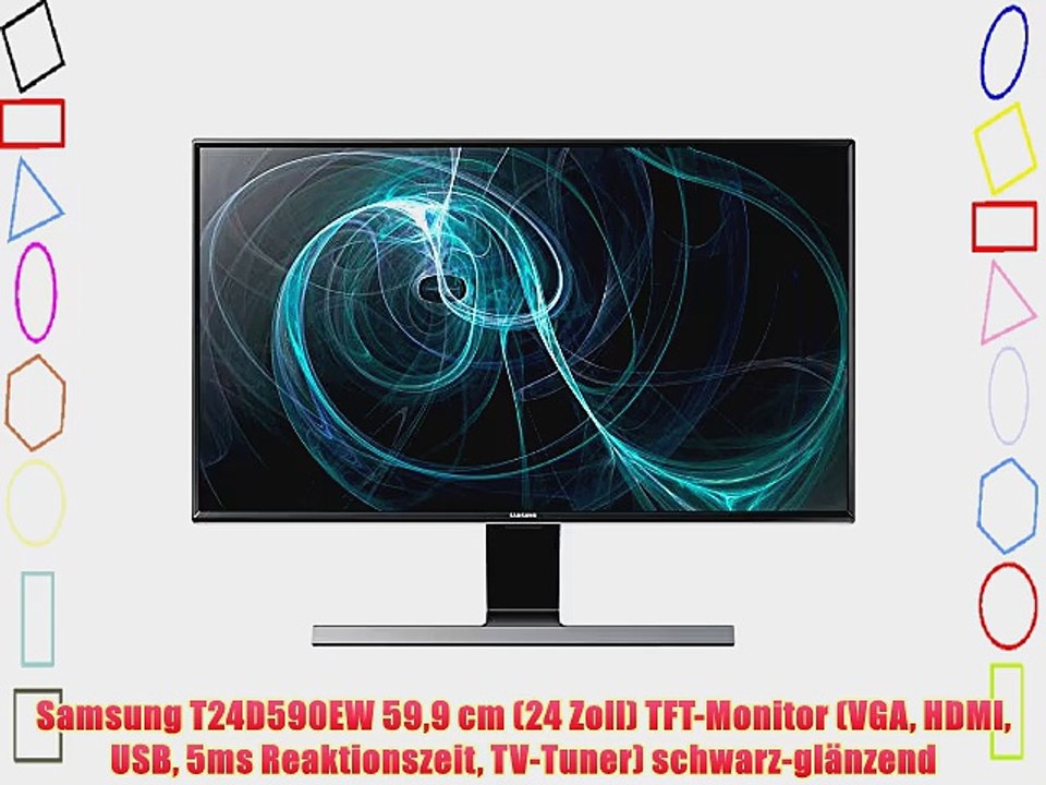Samsung T24D590EW 599 cm (24 Zoll) TFT-Monitor (VGA HDMI USB 5ms Reaktionszeit TV-Tuner) schwarz-gl?nzend