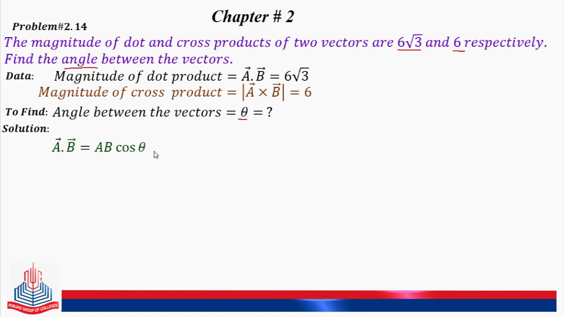 vector cross product problems