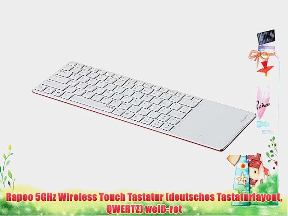 Rapoo 5GHz Wireless Touch Tastatur (deutsches Tastaturlayout QWERTZ) wei?-rot