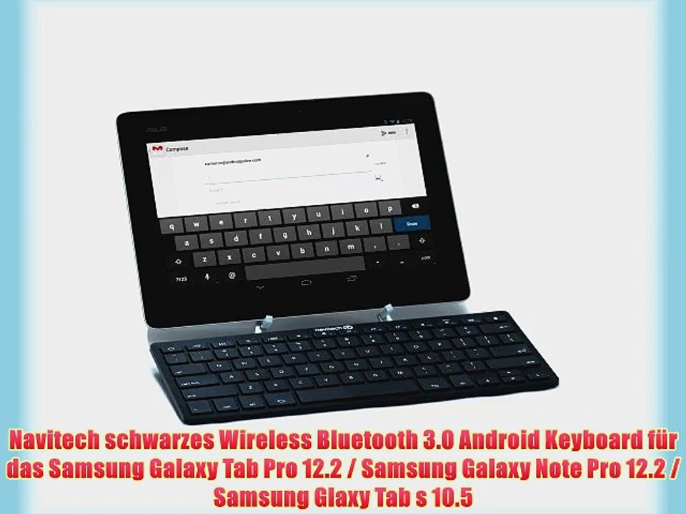Navitech schwarzes Wireless Bluetooth 3.0 Android Keyboard f?r das Samsung Galaxy Tab Pro 12.2