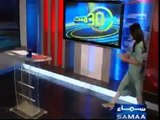 Pakistani news anchor Gharida Farooqi in white leggings and high heels