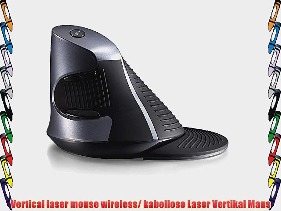 DeLUX M618GL Vertical Mouse wireless ergonomic Laser DPI Switch 800-1200-1600DPI 6 Tasten programmierbar