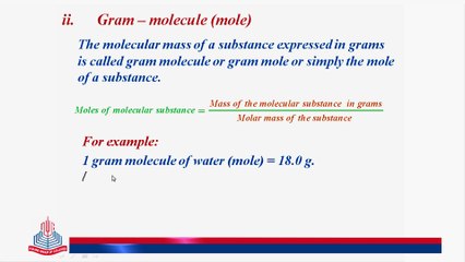 Concept of Mole , Avogadro's Number