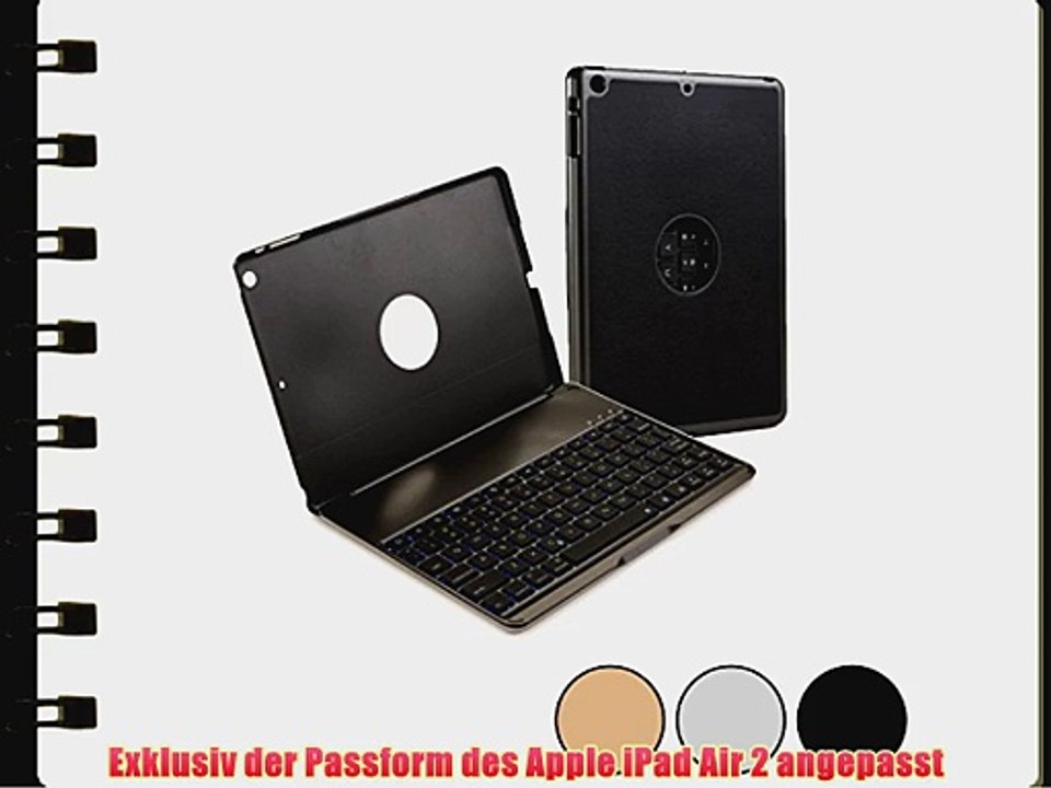 Cooper Cases(TM) NoteKee F8S Apple iPad Air 2 Klapph?lle mit Tastatur in Schwarz (Integrierte