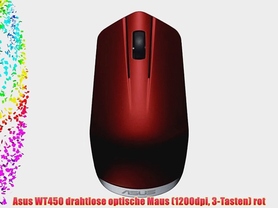 Asus WT450 drahtlose optische Maus (1200dpi 3-Tasten) rot