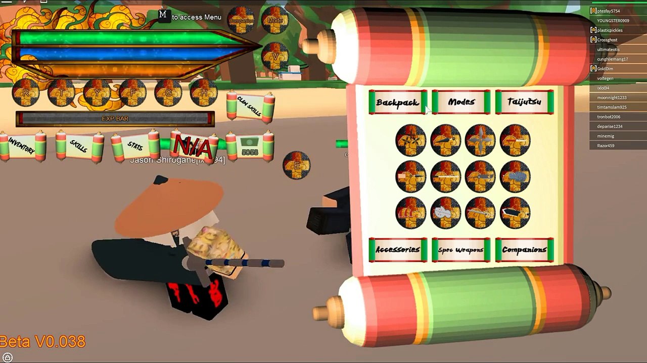 ROBLOX GAMEPASS PREVIEW / [BETA V0.038] Naruto RPG : Minato Companion.