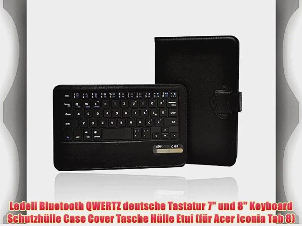 Ledeli Bluetooth QWERTZ deutsche Tastatur 7 und 8 Keyboard Schutzh?lle Case Cover Tasche H?lle
