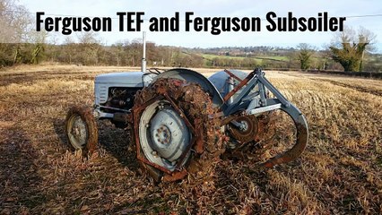 Grey Ferguson Tractor, Ferguson Subsoiler and Wheel Girdles.