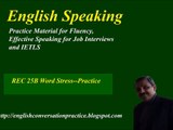 English speaking. IELTS speaking test preparation. Word stress practice