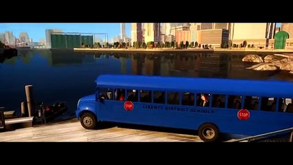 SpiderMan Marvel Toy Story Sheriff Woody Disney Mickey Mouse Super RAMP JUMP with Custom School Bus