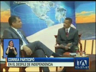 Correa participó en el desfile de Independencia de Esmeraldas