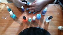 Uñas echas  con esponjas