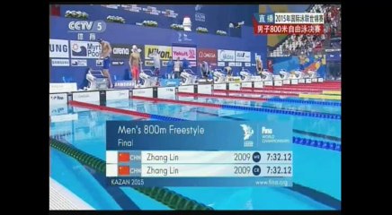 2015游泳世锦赛男子800米自由泳决赛等