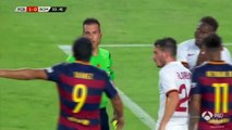 Leo Messi Fight vs  Yanga-Mbiwa  - Barcelona vs AS Roma - Trofeo Joan Gamper 2015 HD